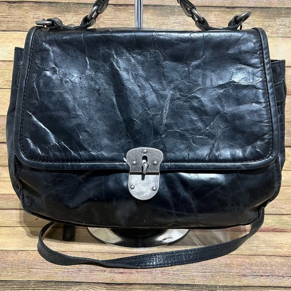 Patricia Nash Black Leather Messenger Bag - Picture 2 of 10